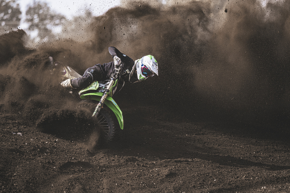 Motocross Dust Burst by Takumi Ikeda — canvas wall art