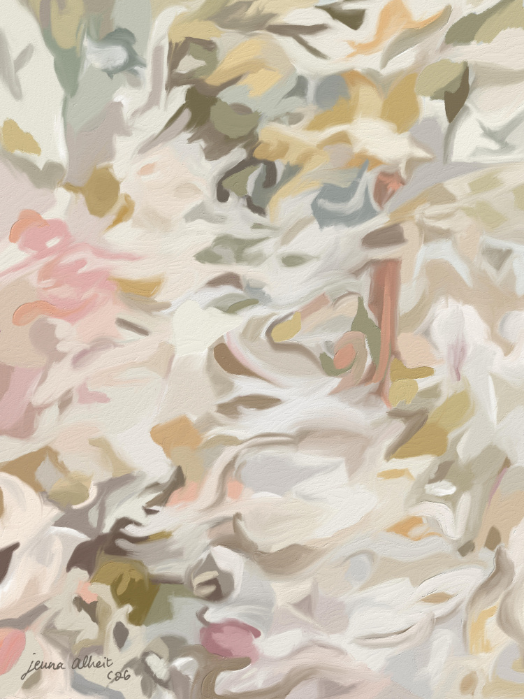 Soft Blush Floral Abstract by Jenna Alheit — canvas wall art