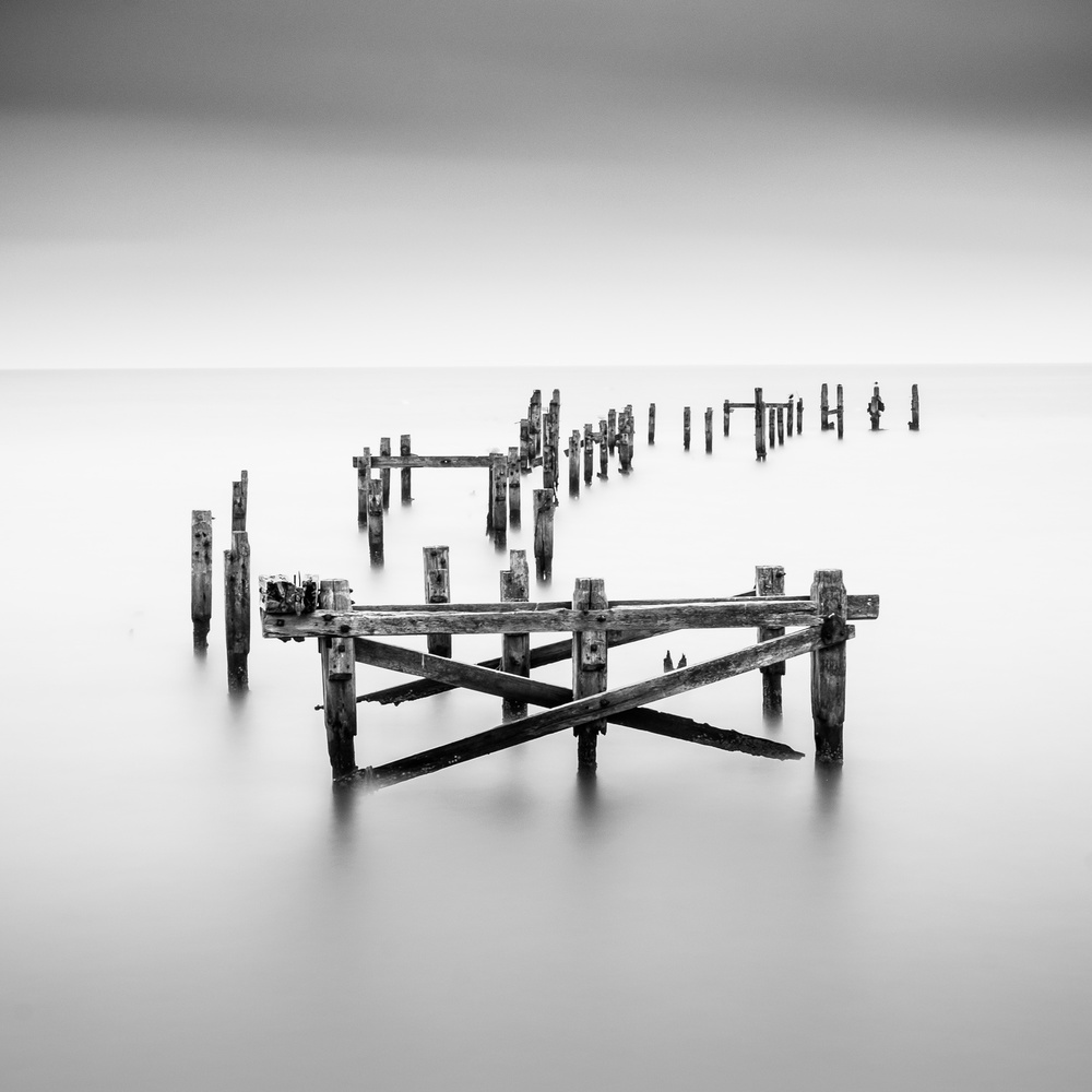 Weathered Pier Serenity by Robert Bolton — canvas wall art