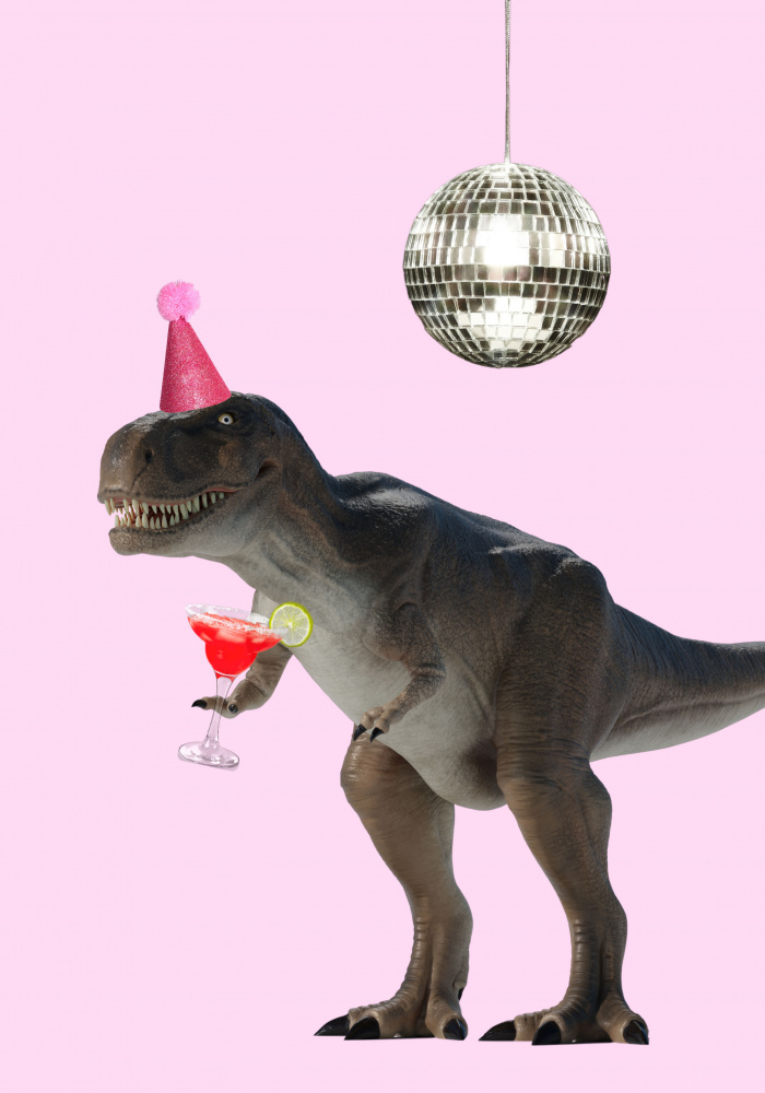 Dino's Disco Bash by Athene Fritsch — canvas wall art