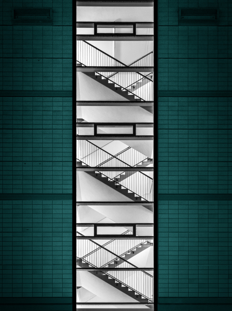 Geometric Stairwell View by Dieter Reichelt — canvas wall art