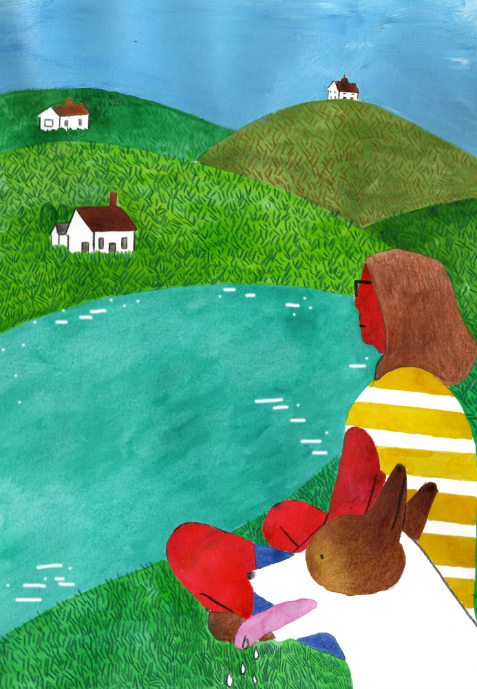 Country Lake Companions by Zhigang Zhang — canvas wall art