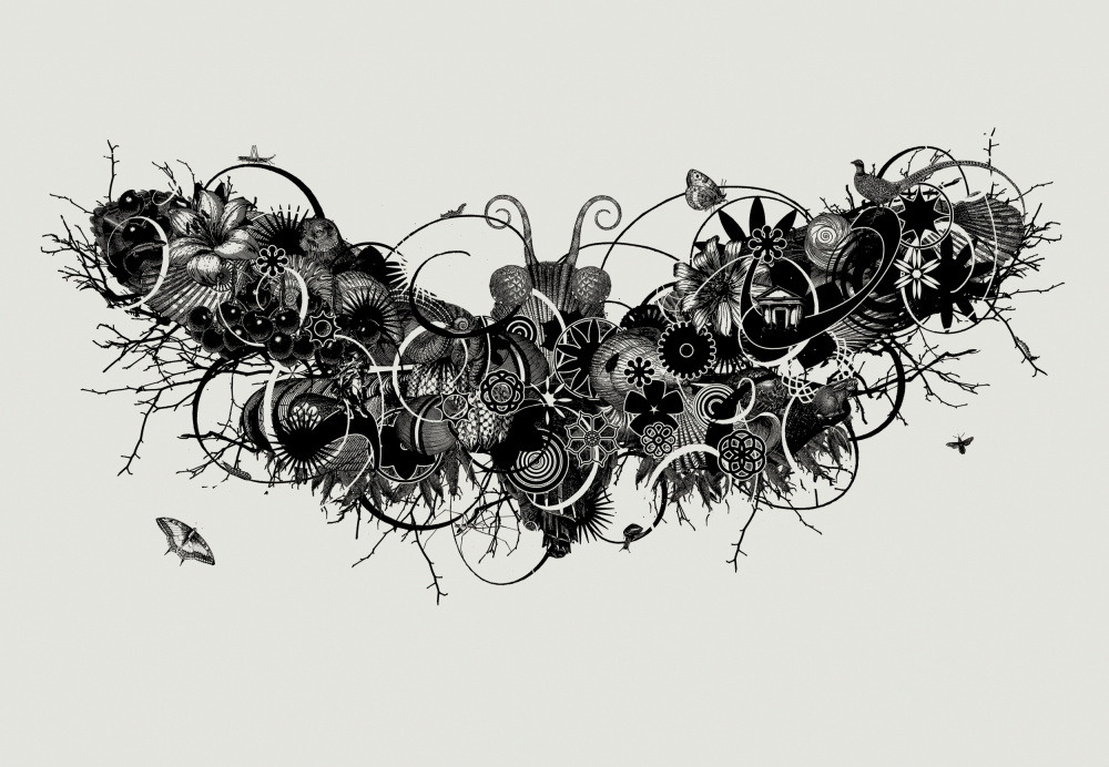 Intricate Steampunk Moth by Jaco Putker — canvas wall art