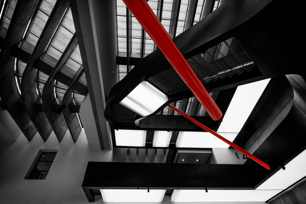 Architectural Red Lines by Angel Villalba — canvas wall art