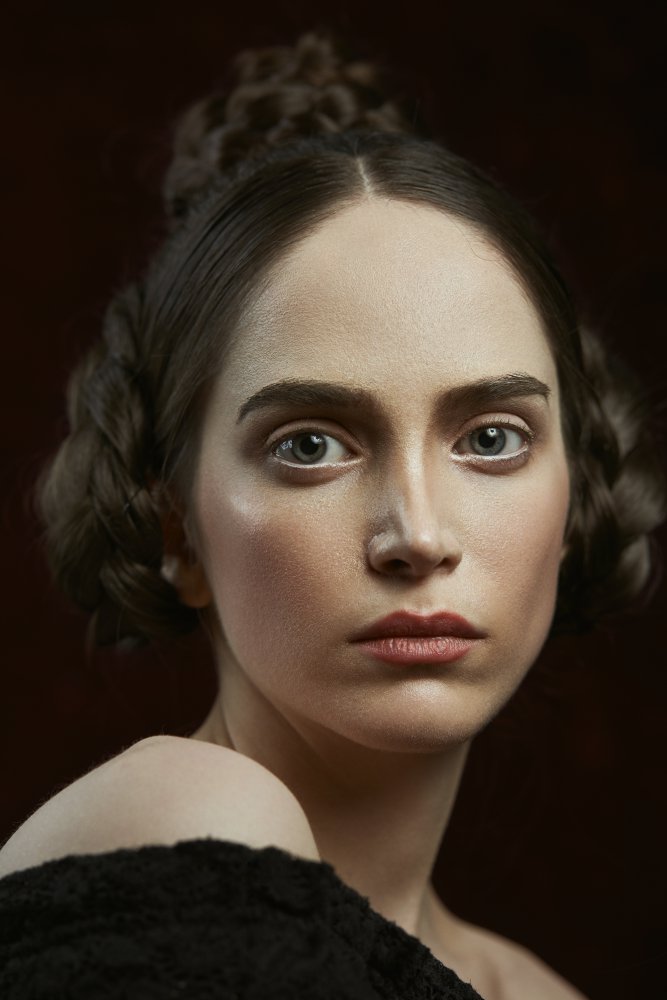 Elegant Braided Portrait by Peyman Naderi — canvas wall art