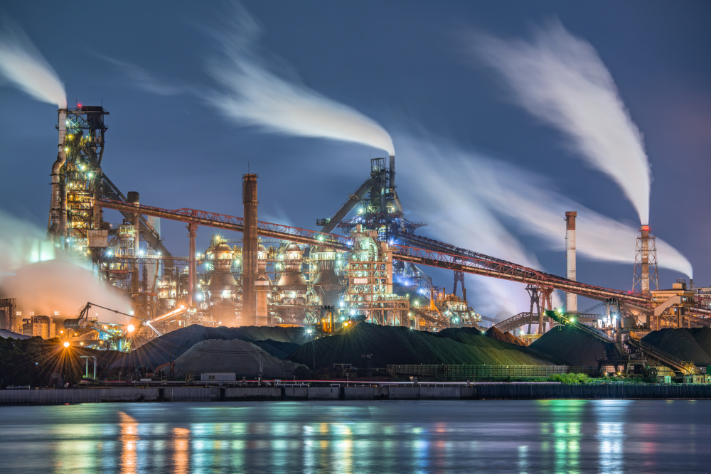 Industrial Night Reflections by Kobayashi Tetsurou — canvas wall art