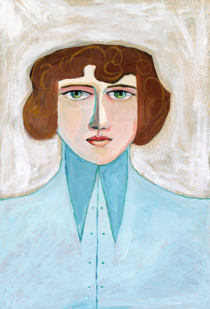 Serene Woman Portrait by Sharyn Bursic — canvas wall art