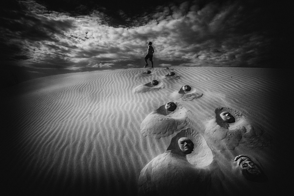Desert Of Vanishing Faces by Miki Meir Levi — canvas wall art