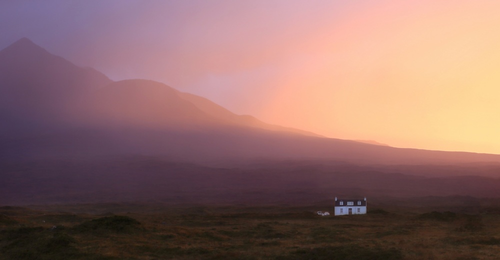 Ethereal Mountain House by Manu Allicot — canvas wall art