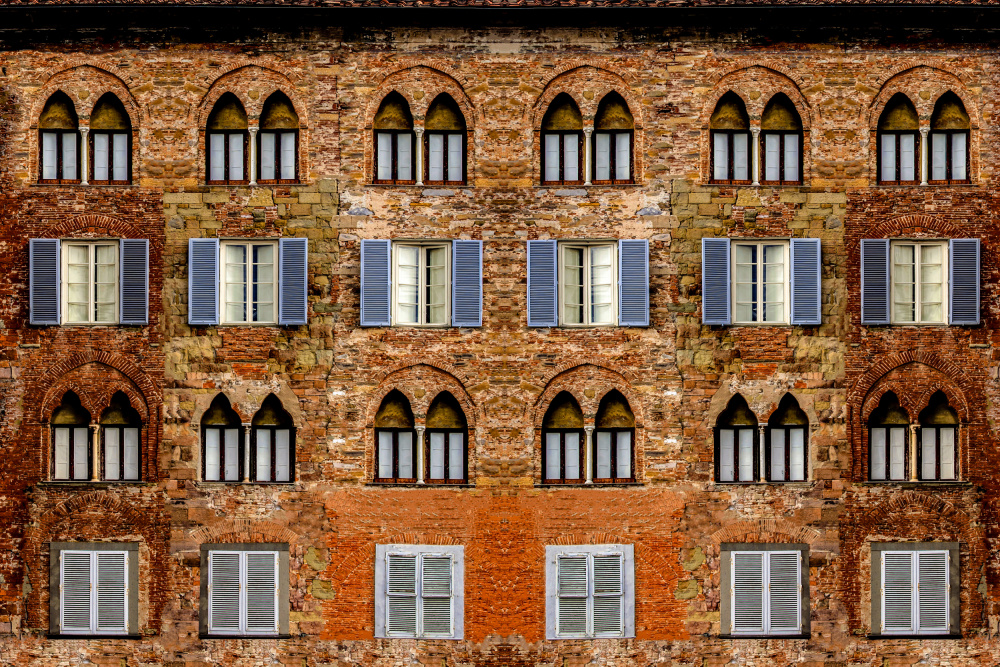 Historic Building Windows by Miro Susta — canvas wall art