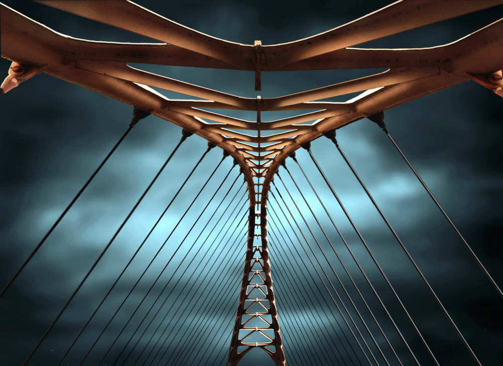 Modern Cable Bridge by Pierre Bacus — canvas wall art