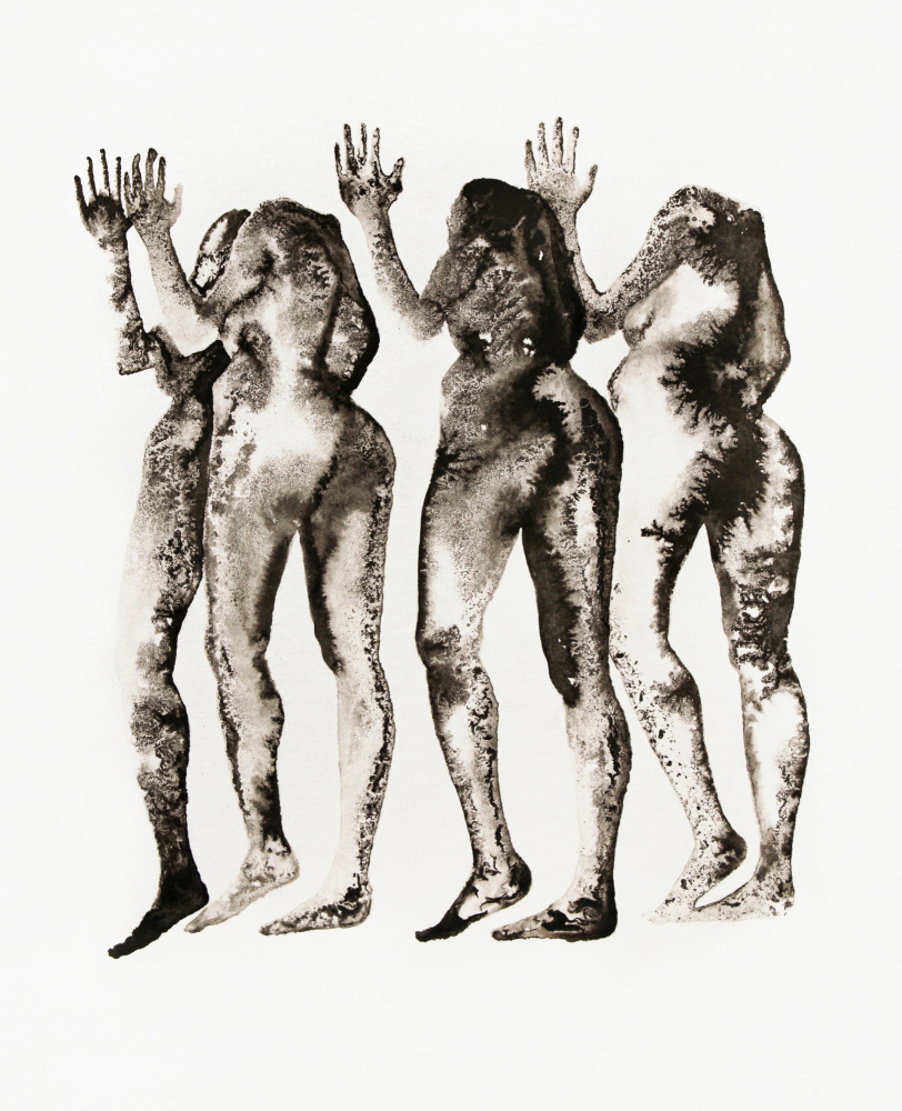 Abstract Ink Women by Joshua Hoskins — canvas wall art