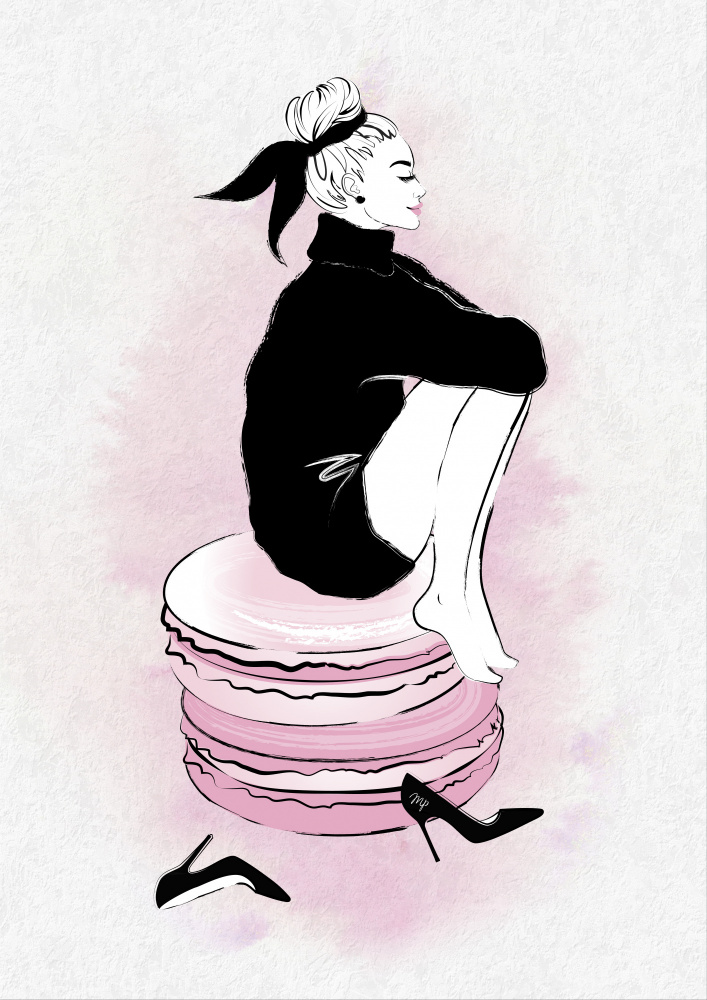 Chic Macaroon Woman by Martina — canvas wall art