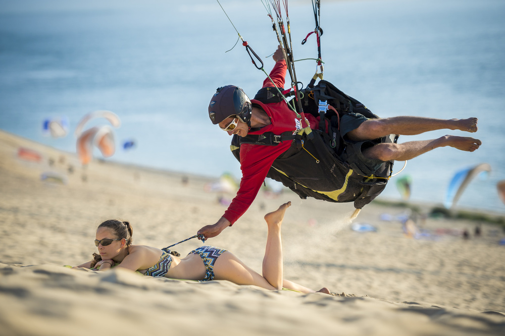 Paragliding Beach Play by Tristan Shu — canvas wall art