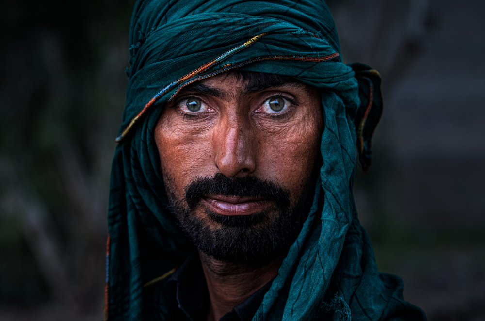 Green Turban Gaze by Joxe Inazio Kuesta Garmendia — canvas wall art