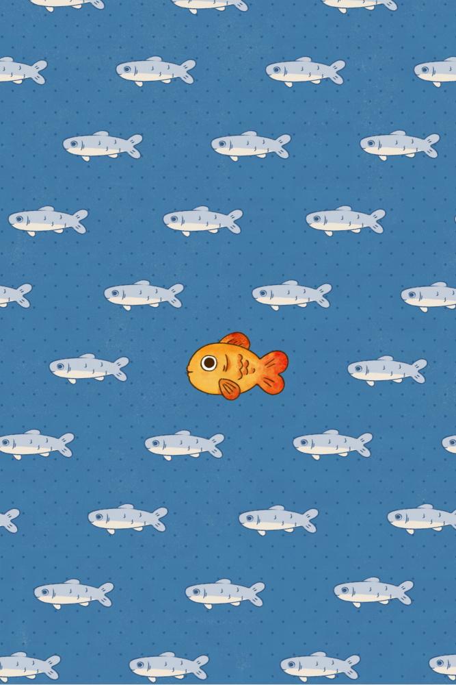Golden Fish Stands Out by Xuan Thai — canvas wall art