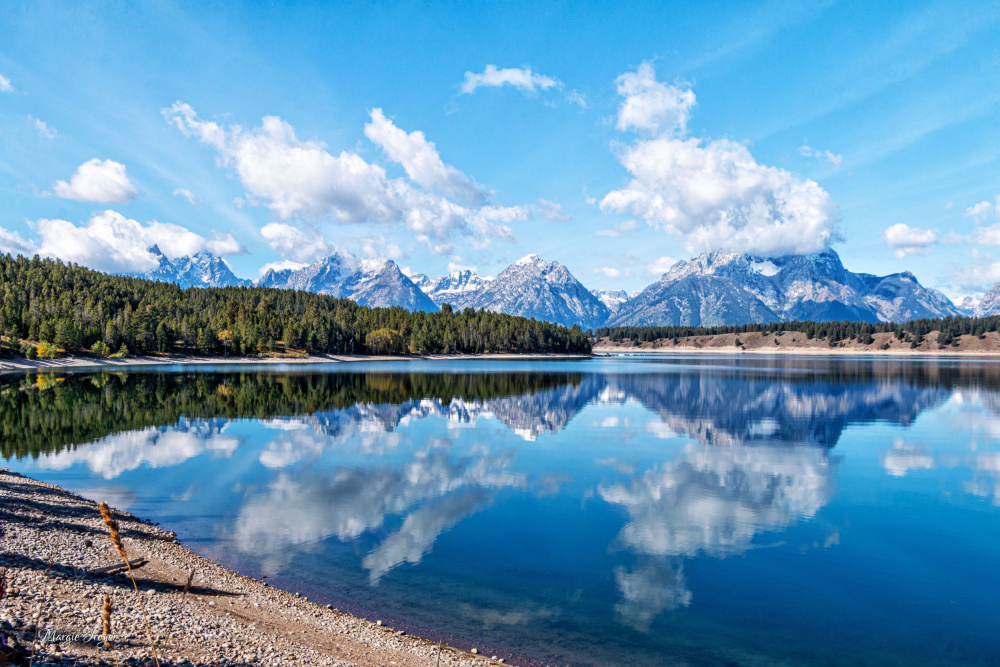 Majestic Mountain Lake Reflection by GuruShots — canvas wall art