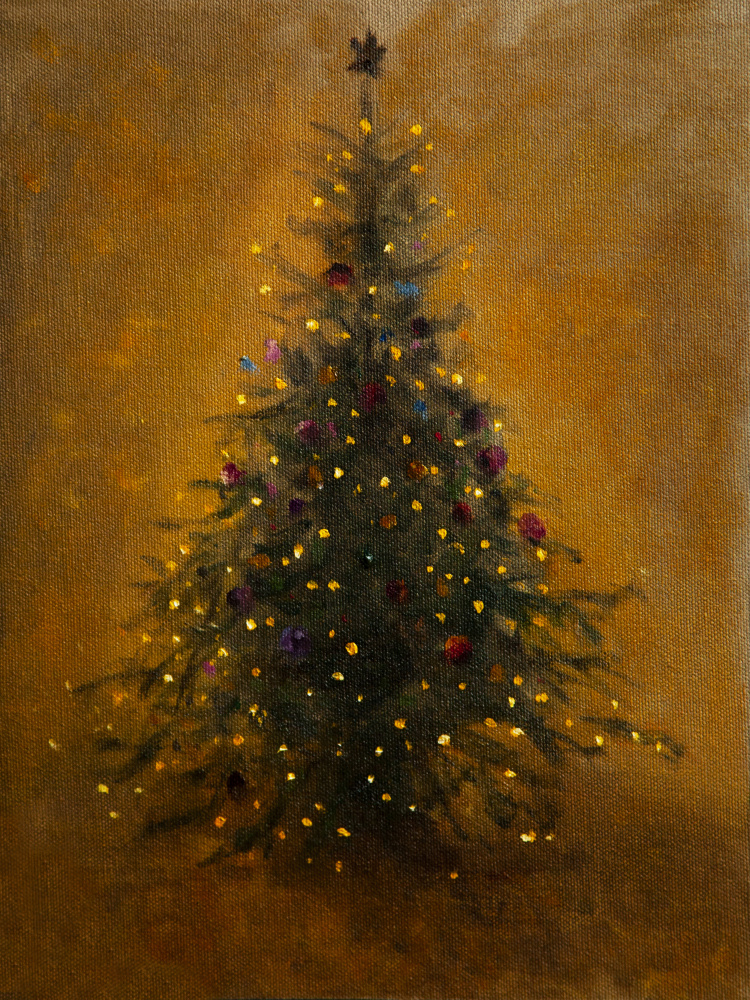 Glowing Christmas Tree by James Zamora — canvas wall art
