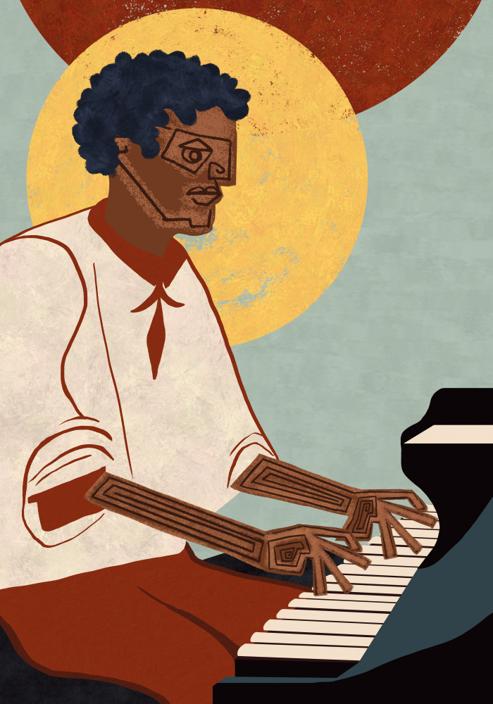Soulful Piano Player by Gulcihan Ozguc — canvas wall art