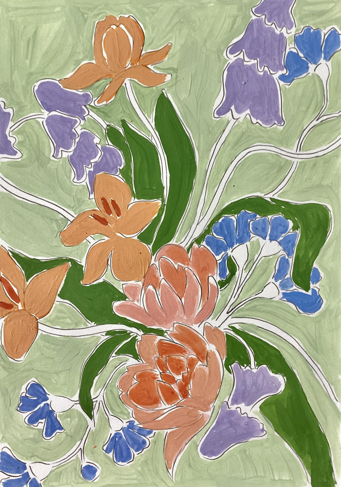 Vibrant Floral Bouquet by Rushati Chowdhury — canvas wall art