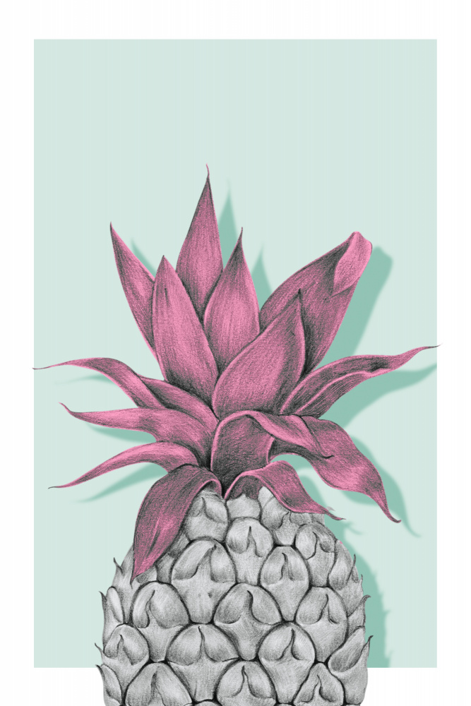 Tropical Pink Pineapple by Marja van den Hurk — canvas wall art