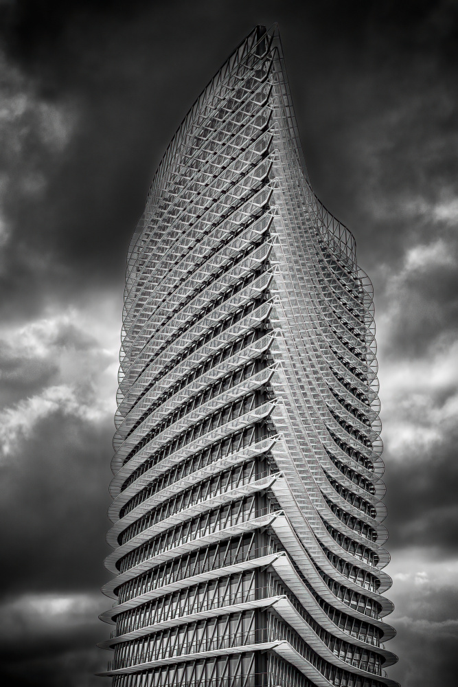 Dramatic City Skyscraper by Angel Villalba — canvas wall art