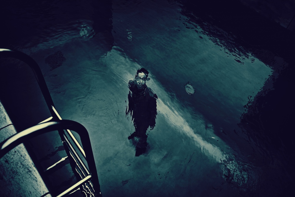 Man In Dark Water by Koji Sugimoto — canvas wall art
