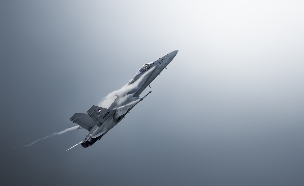 Fighter Jet Ascent by Leon — canvas wall art