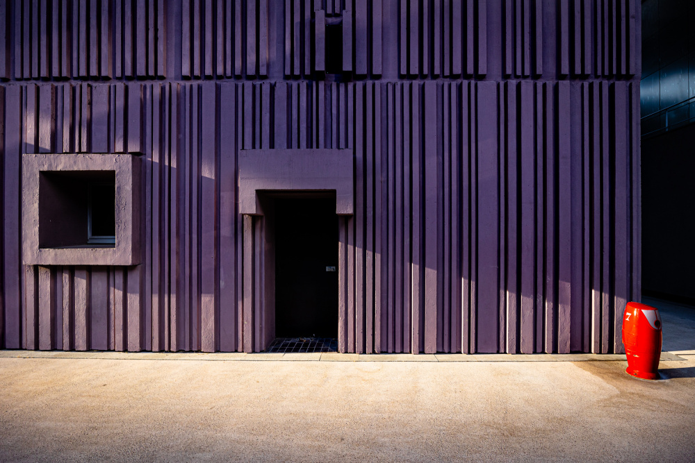 Purple Wall Red Accent by Hervé Loire — canvas wall art
