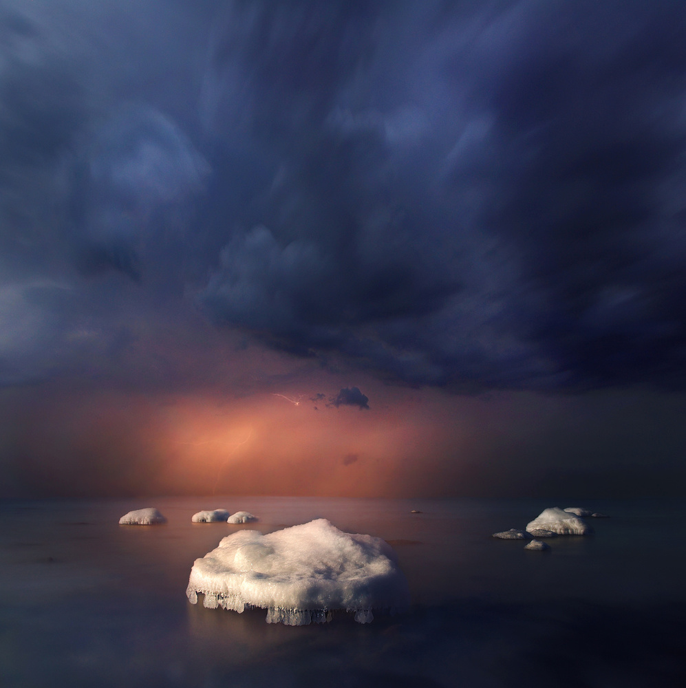 Frozen Twilight Glow by Mindaugas Žarys — canvas wall art