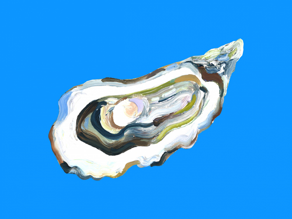 Blue Oyster Abstract by Alice Straker — canvas wall art