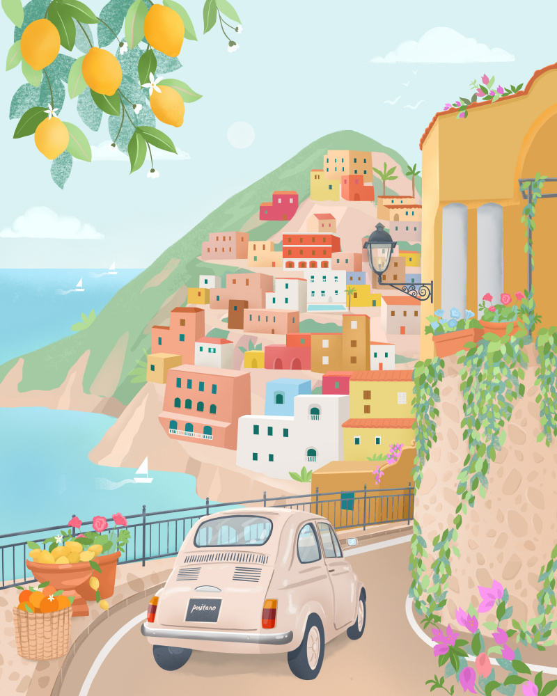 Positano Road Trip by Petra Lizde — canvas wall art
