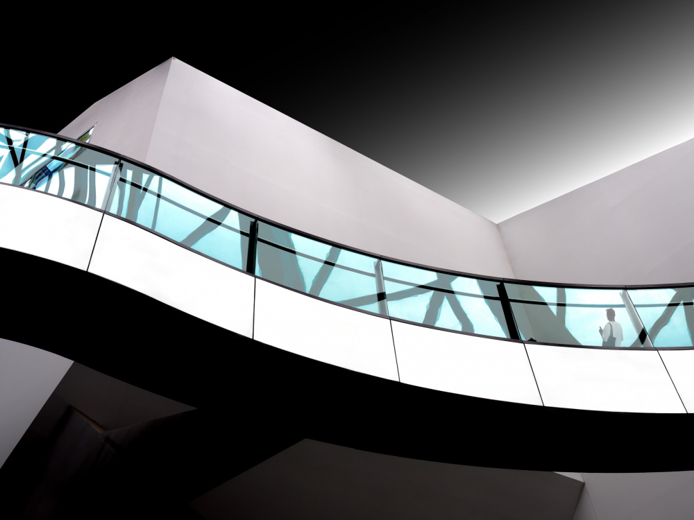Modern Curved Corridor by Karin Kilb — canvas wall art