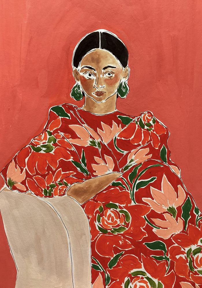 Vibrant Fashion Portrait by Rushati Chowdhury — canvas wall art
