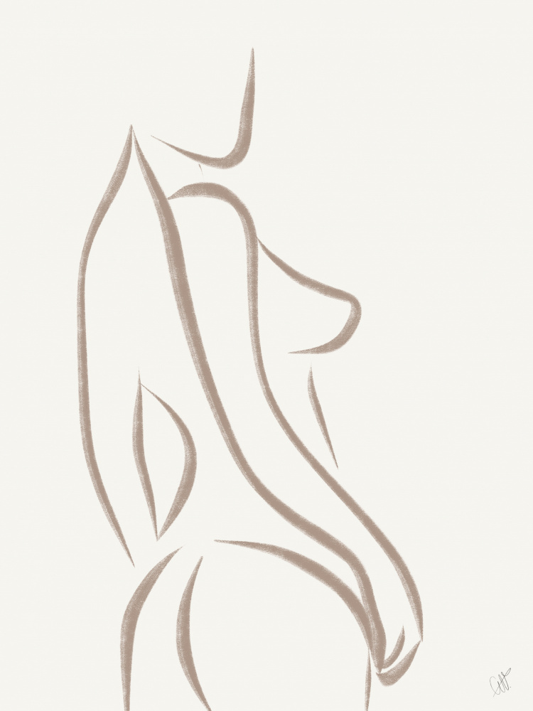 Woman 3 - Pantone 2025 Mocha Mousse by Anne-Marie Volfova — canvas wall art