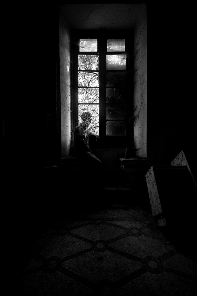 Gothic Window Silhouette by Carlo Ferrara — canvas wall art