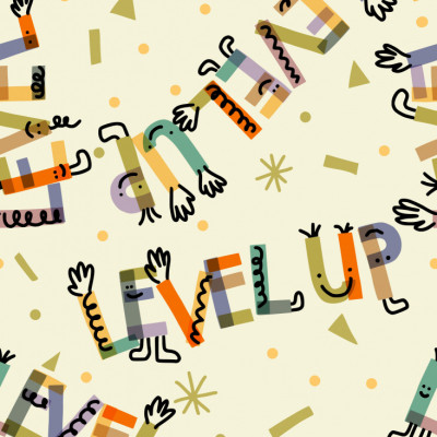 Schooling Level up seamless pattern