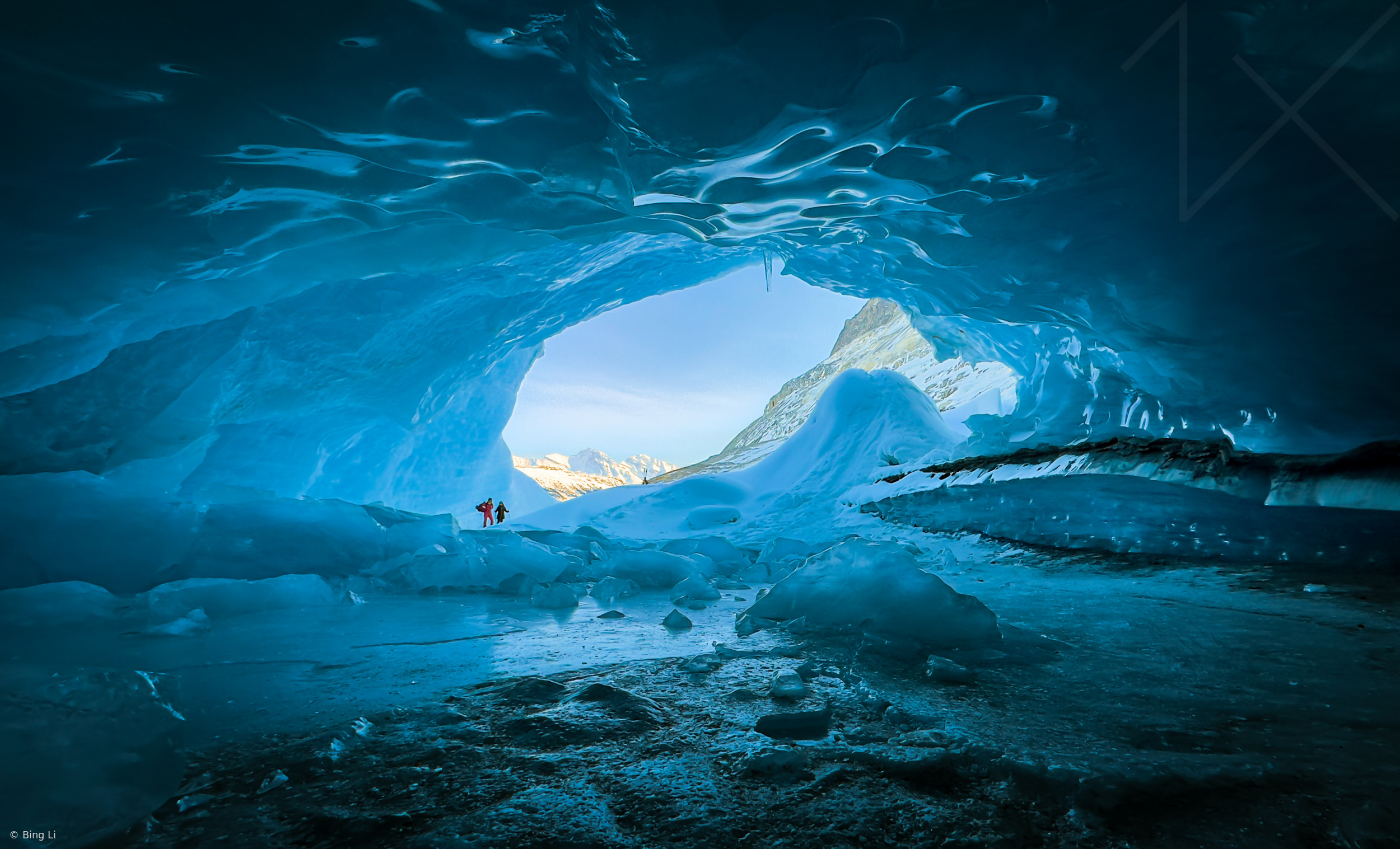 Blue ice cave by Bing Li