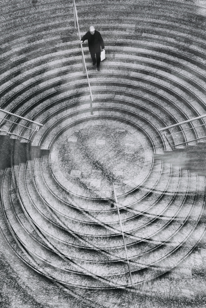 Circular Steps Man by Jurij Bizjak — canvas wall art