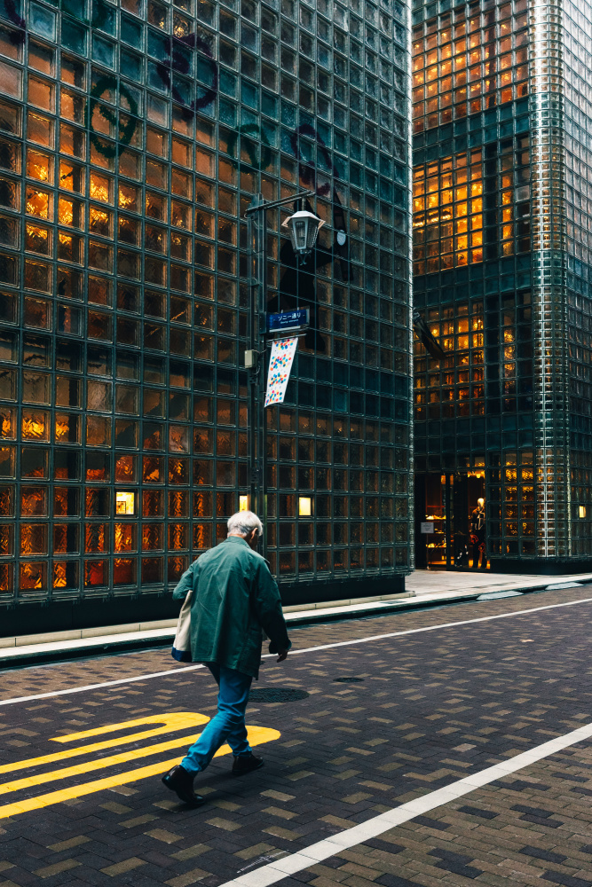 City Stroll Glass Walls by Kenta Tamura — canvas wall art