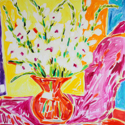Bouquet of Gladiolus, Tamara Jare, oil on canvas