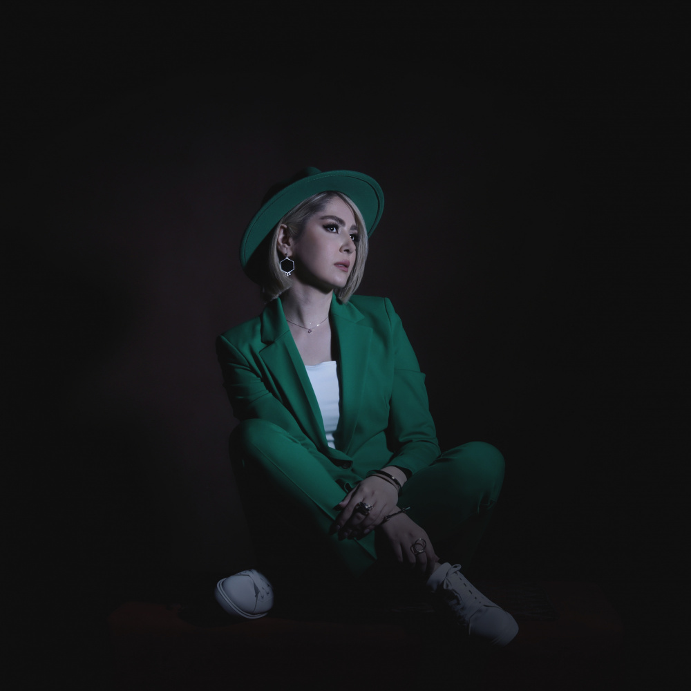 Stylish Woman in Green by Moein Hasheminasab — canvas wall art