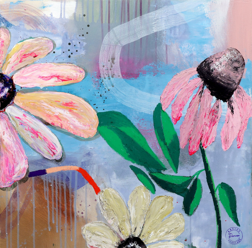 Vibrant Floral Abstract by POOVI ART — canvas wall art