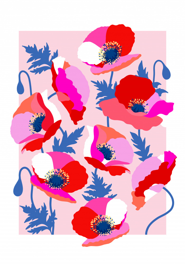 Bold Poppy Garden by Dominique Vari — canvas wall art