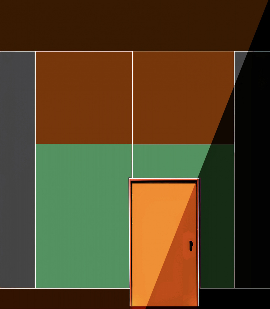 Orange Door Shadow by Arnon Orbach — canvas wall art