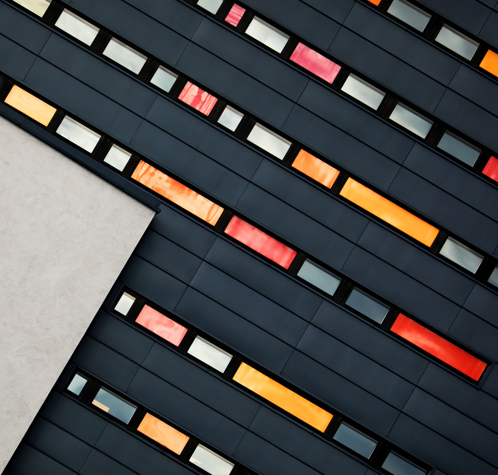 Modern Diagonal Windows by Hans-Wolfgang Hawerkamp — canvas wall art