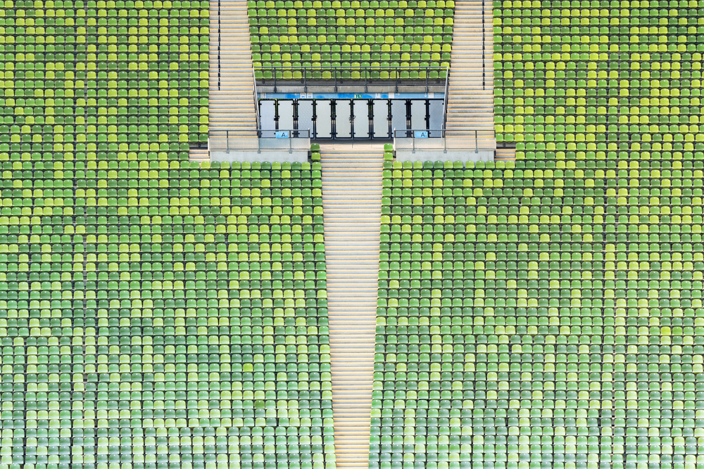 Green Stadium Seating Pattern by iso66 — canvas wall art