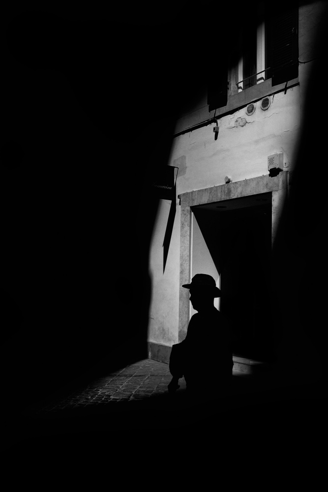 Solitary Urban Silhouette by Antonio Grambone — canvas wall art