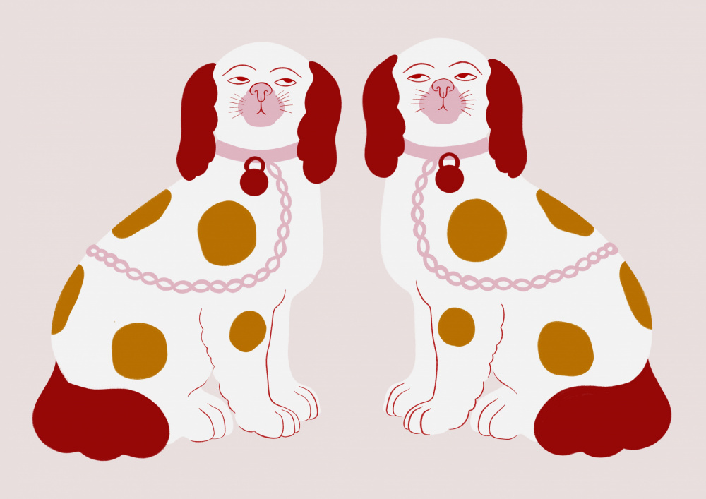 Regal Dog Pair by Ida Alvarsson — canvas wall art