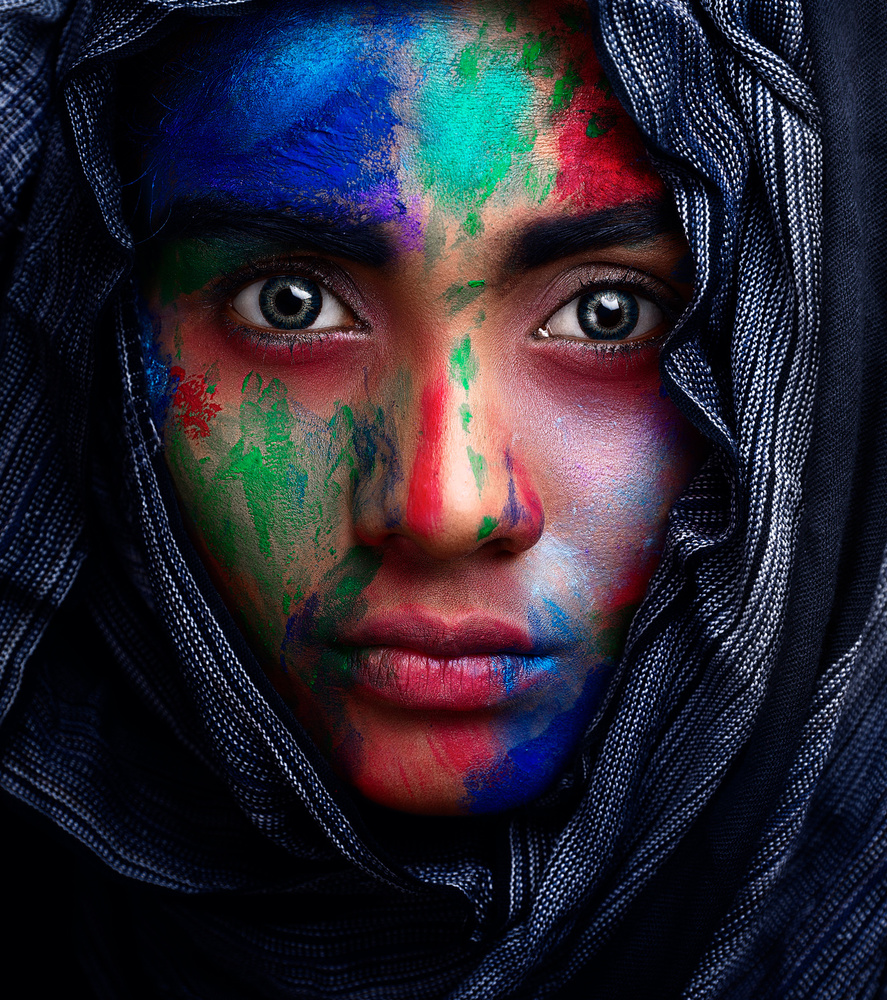 Intense Painted Portrait by James Mahfuz — canvas wall art
